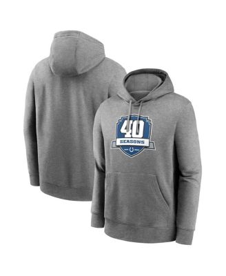Men's Heather Gray Indianapolis Colts 40th Anniversary Club Pullover Hoodie