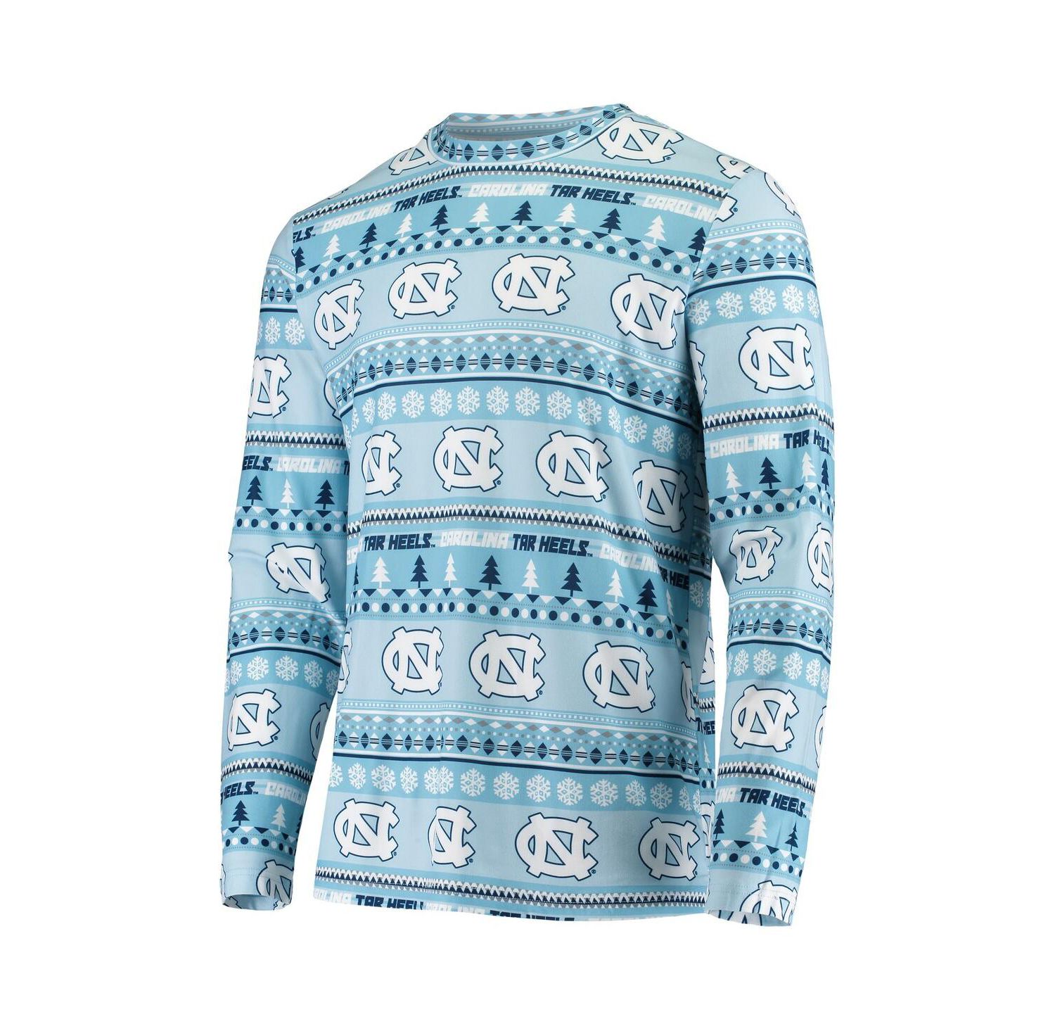Men's Carolina Blue North Carolina Tar Heels Ugly Sweater Knit Long Sleeve Top and Pant Set