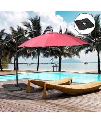 4-Piece 175lb Cantilever Patio Umbrella Base Weights for Offset Hanging Umbrella, Fasteners, HDPE Water or Sand Filled Umbrella Weights for Cross Base Stand, Black