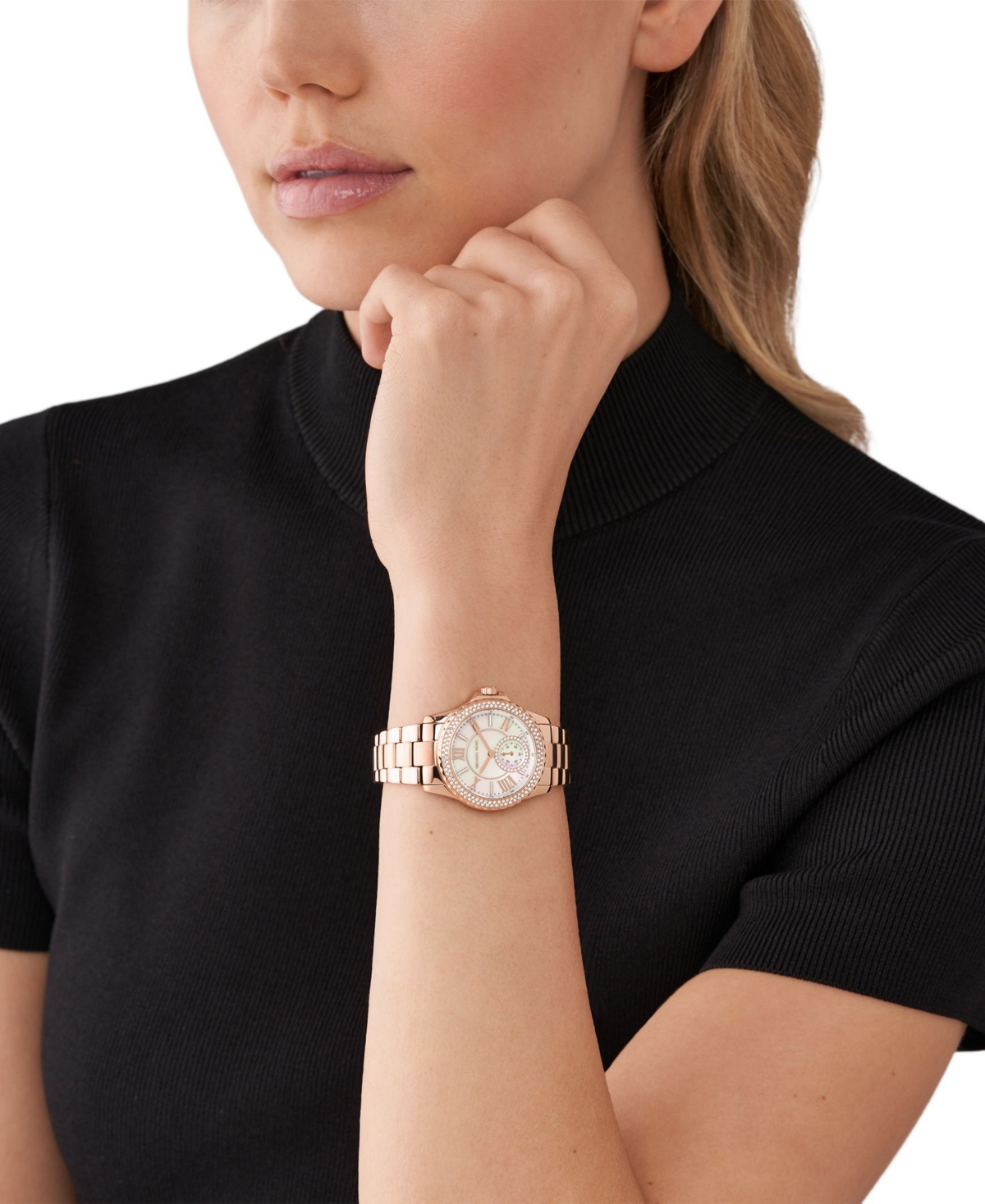 Shop Michael Kors Women's Everest Quartz Three-hand Rose Gold-tone Stainless Steel Watch 33mm