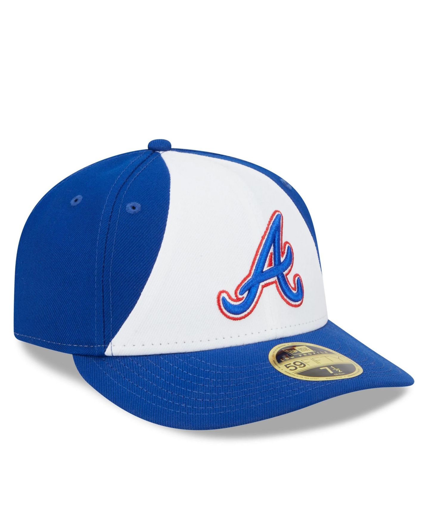 Мужская кепка New Era White and Royal Atlanta Braves 2023 City Connect Low Profile 59FIFTY Fitted Hat — фото 3