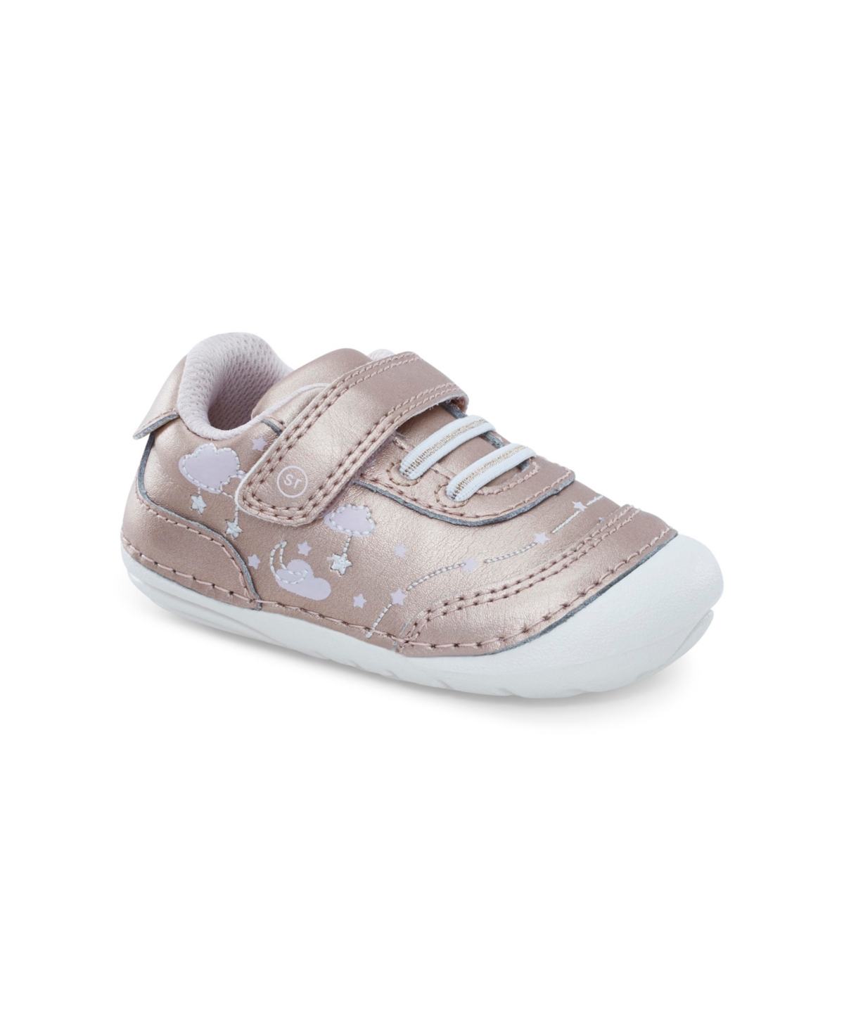 Stride Rite Little Girls Soft Motion Adalyn Leather Sneakers In Rose Gold