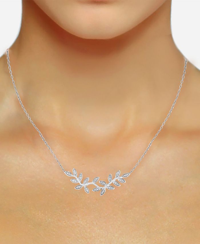 Rose Vine Statement Necklace in Silver main image 1