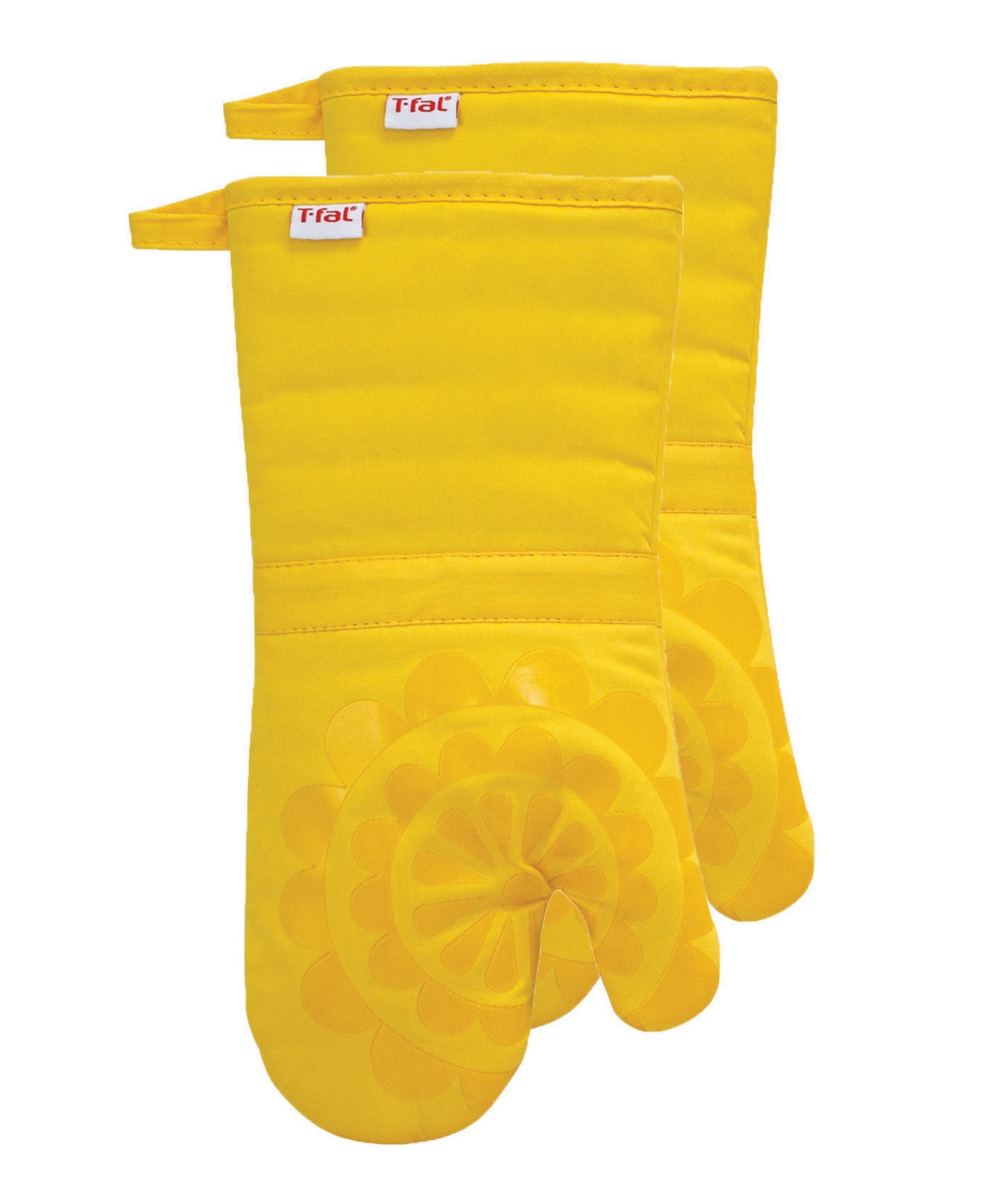 T-Fal Medallion Print Silicone and Cotton Twill Oven Mitt, Set of 2