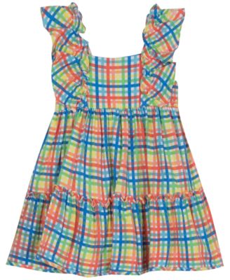 Rare Editions - Little Girls Pinafore Ruffles Flared Skirt Dress