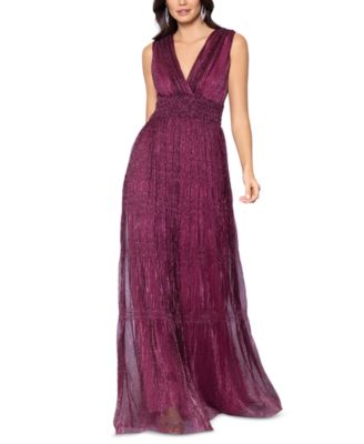 Betsy & Adam - Women's Metallic Crinkled Gown
