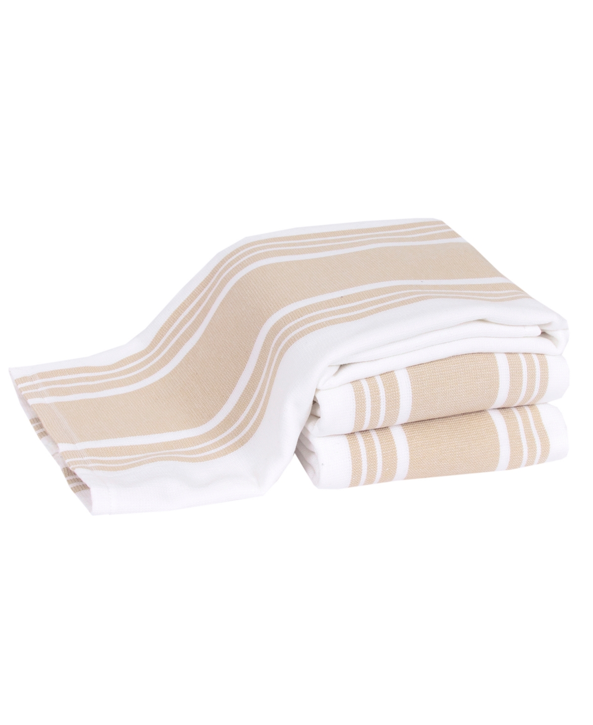 Stripe Dual Sided Woven Kitchen Towel, Set of 3 - Cappuccino