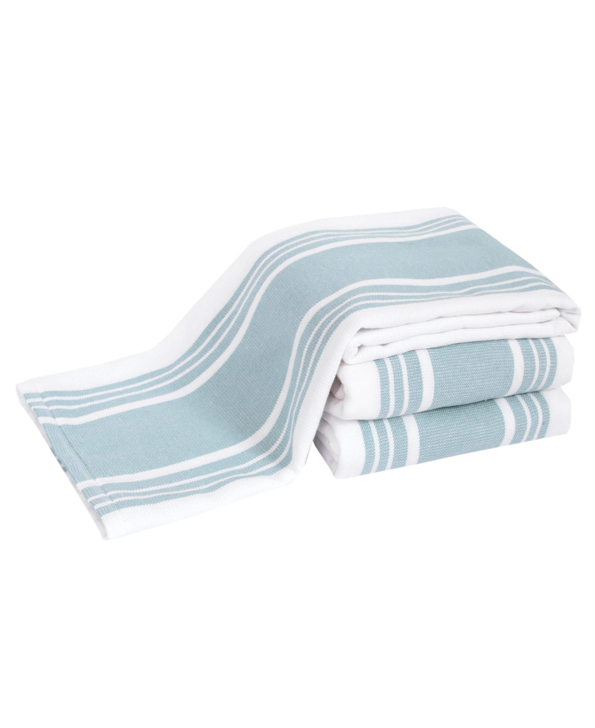 All-clad Stripe Dual Sided Woven Kitchen Towel, Set Of 3 In Rainfall