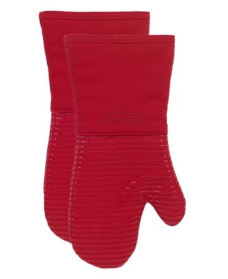 Ribbed Silicone Cotton Twill Oven Mitt, Set of 2