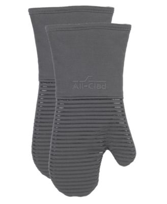 Ribbed Silicone Cotton Twill Oven Mitt, Set of 2