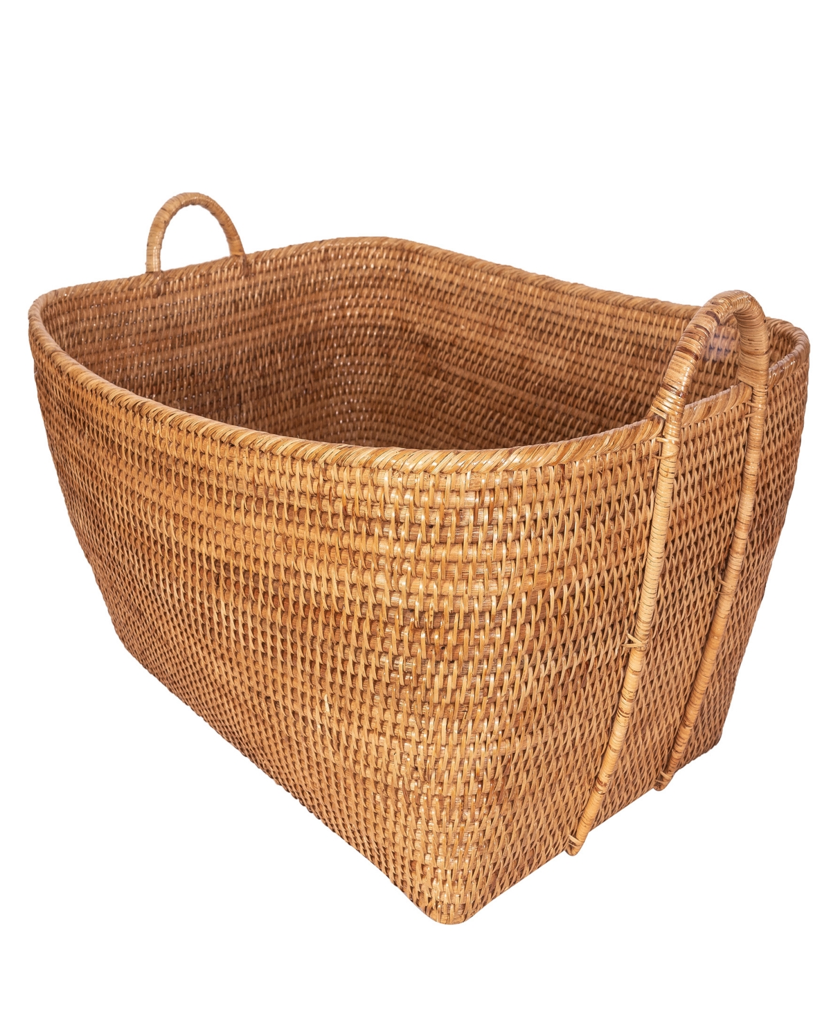 Shop Artifacts Trading Company Saboga Home Everything Basket With Hoop Handles In Honey Brown