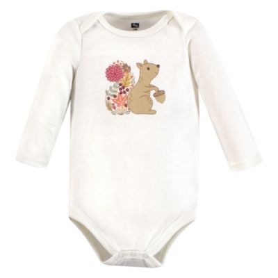 Cotton Long-Sleeve Bodysuits, Cinnamon Prints 3-Pack