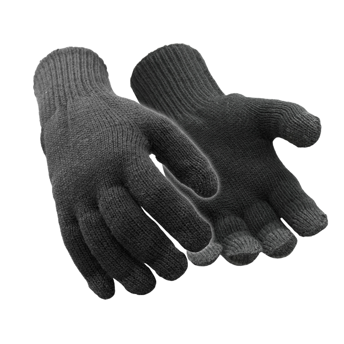Men's Warm Dual Layer Thermal Lined Touchscreen Compatible Gloves - Black