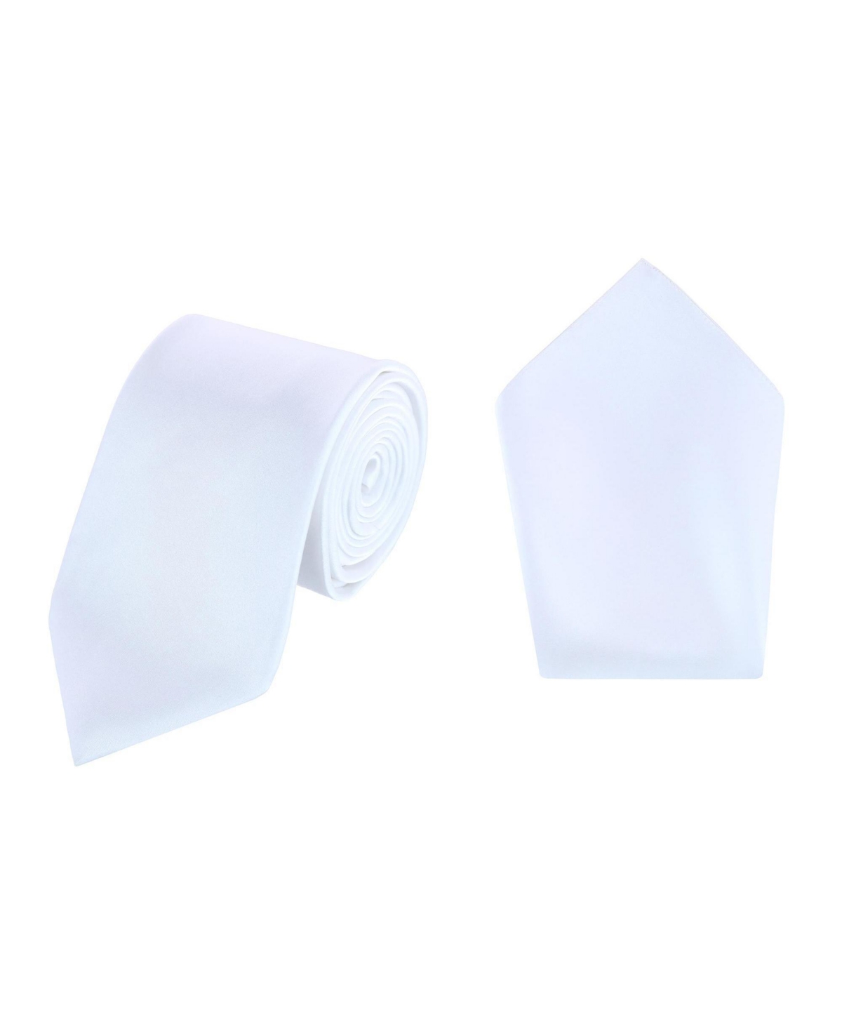 Trafalgar Sutton Solid Color Silk Necktie And Pocket Square Combo In White