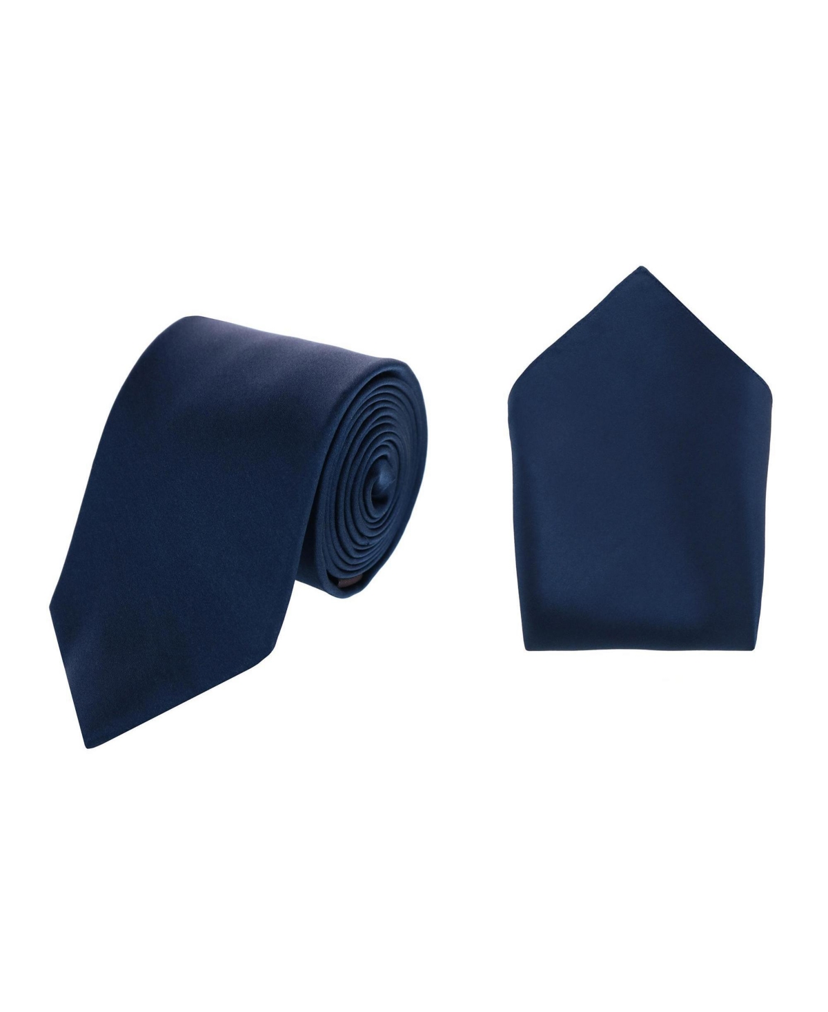 Trafalgar Sutton Solid Color Silk Necktie And Pocket Square Combo In Navy