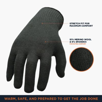 RefrigiWear Мужские теплые эластичные перчатки-вкладыши из мериносовой шерсти RefrigiWear упаковка из 12 пар 14290₽