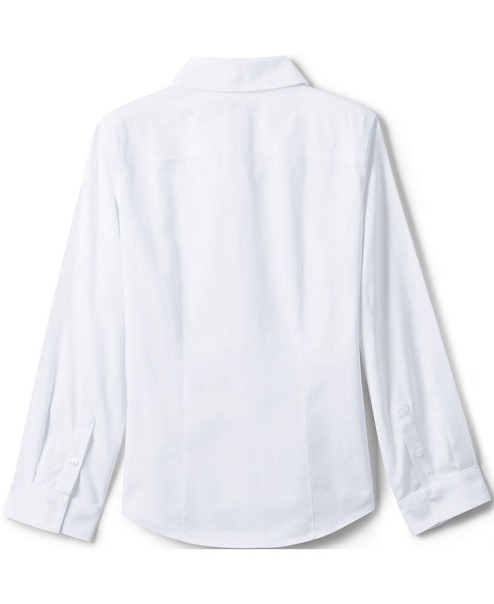 Lands' End School Uniform Girls Long Sleeve No Iron Pinpoint Shirt - Macy's
