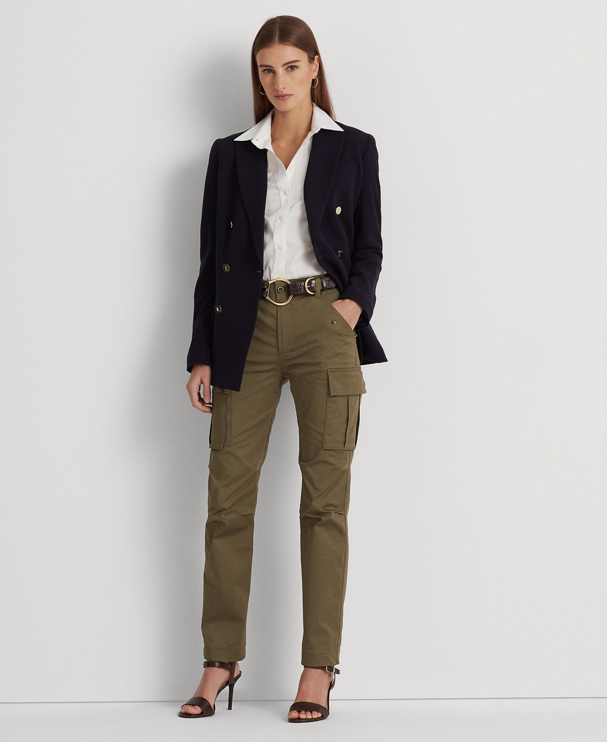 Lauren Ralph Lauren Women's Double-Breasted Wool Crepe Blazer