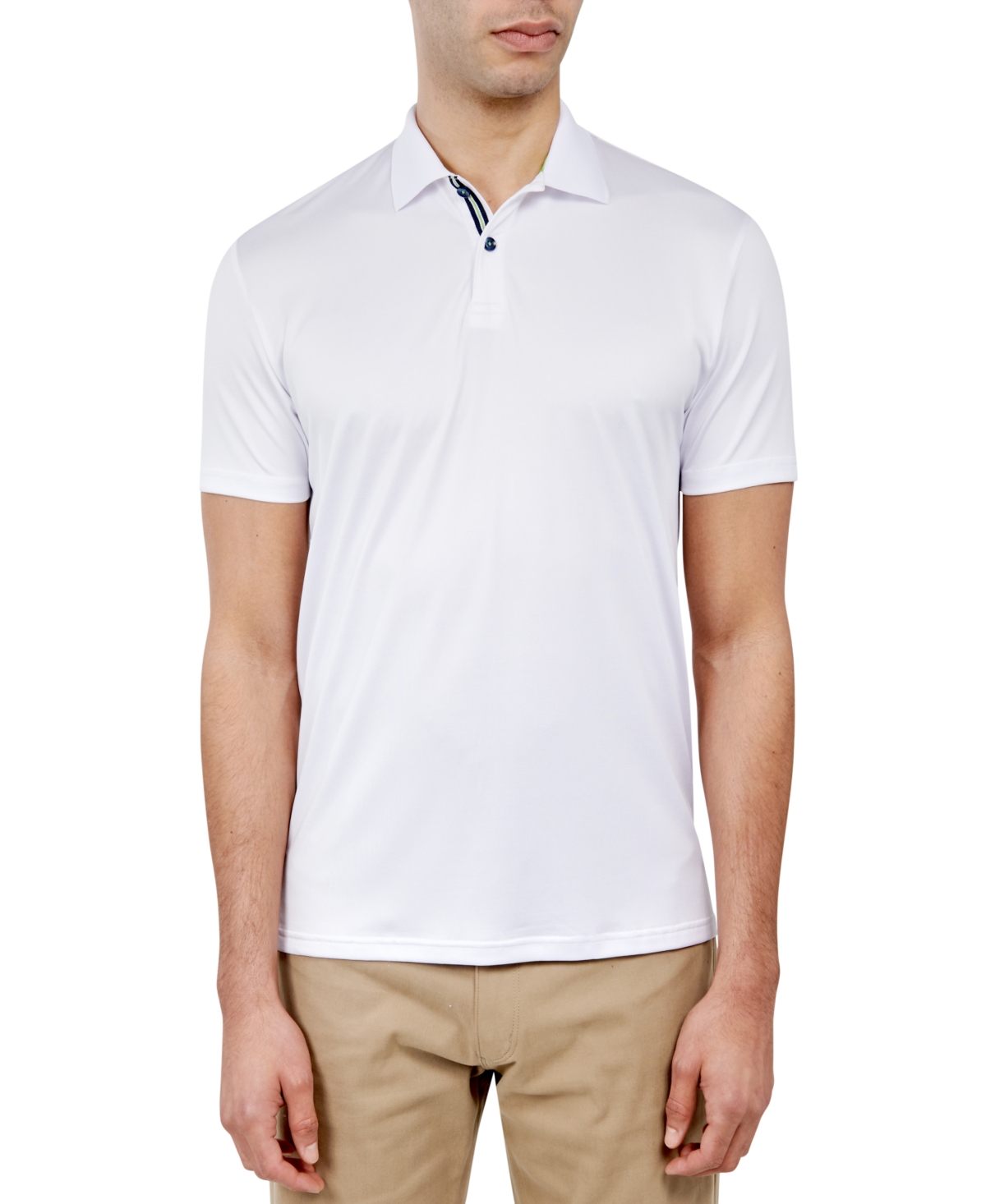 Society Of Threads Men's Regular Fit Solid Performance Polo Shirt In White