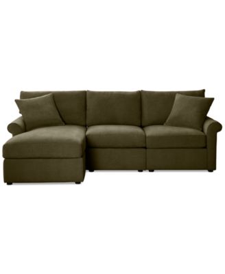CLOSEOUT! Wrenley 99" 3-Pc. Fabric Modular Chaise Sectional Sofa, Created for Macy's
