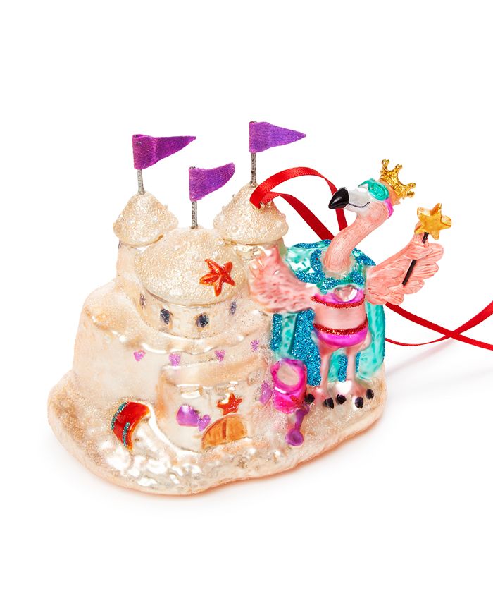 Holiday Lane Florida Flamingo Sandcastle Ornament, Created for Macy's