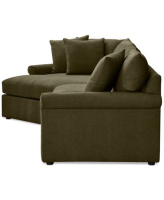 CLOSEOUT! Wrenley 131" 3-Pc. Fabric Modular Cuddler Chaise Sectional Sofa, Created for Macy's
