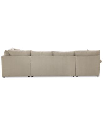 Wrenley 138" 4-Pc. Fabric Modular Chaise Sleeper Sectional Sofa