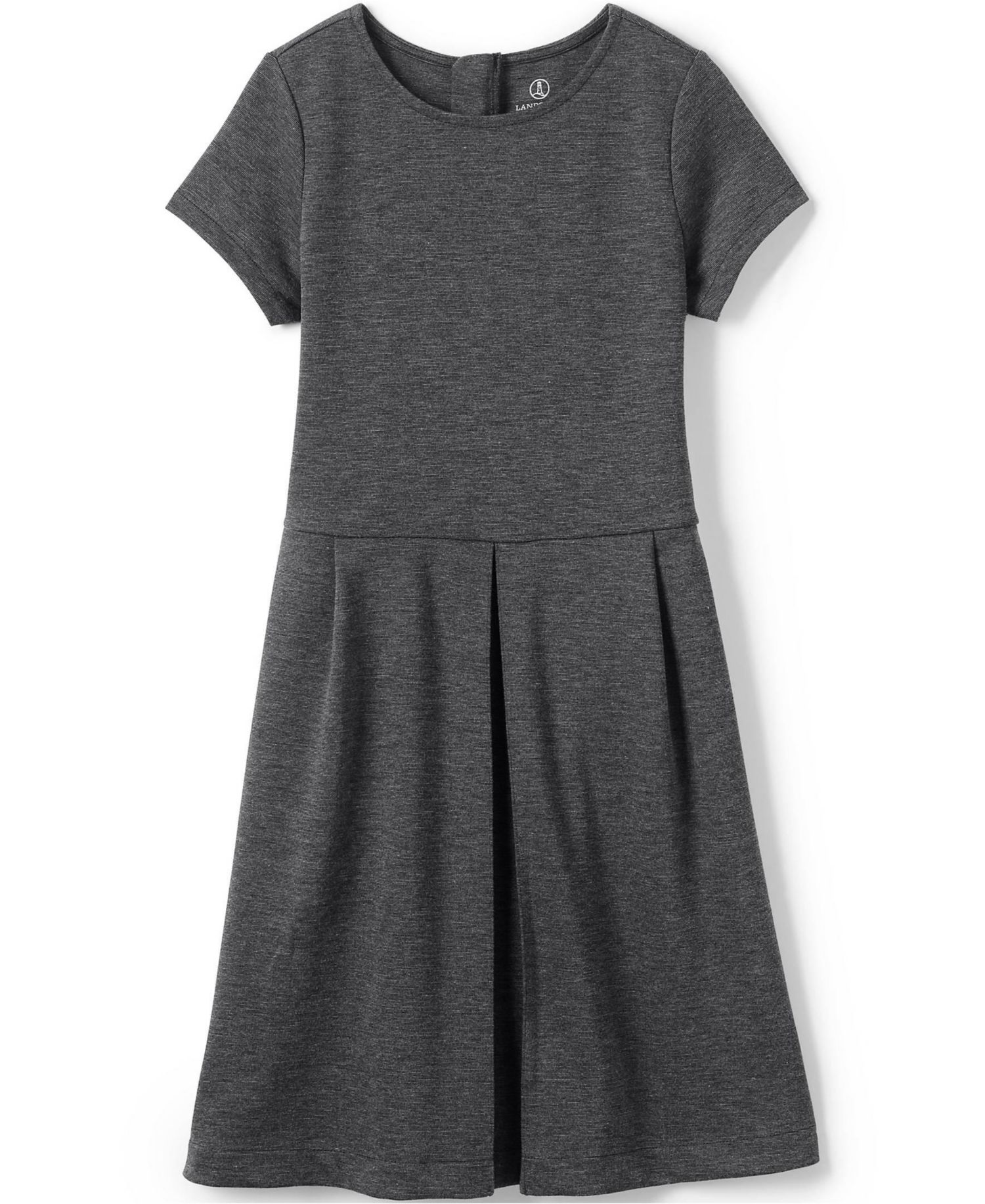 School Uniform Girls Short Sleeve Ponte Dress Top of Knee