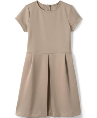 School Uniform Girls Short Sleeve Ponte Dress Top of Knee