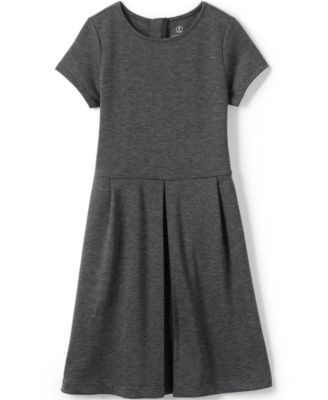 School Uniform Girls Short Sleeve Ponte Dress Top of Knee
