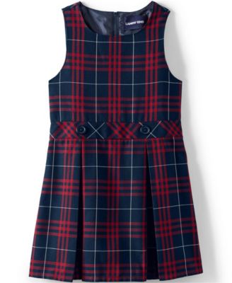 School Uniform Girls Plaid Jumper Top of Knee