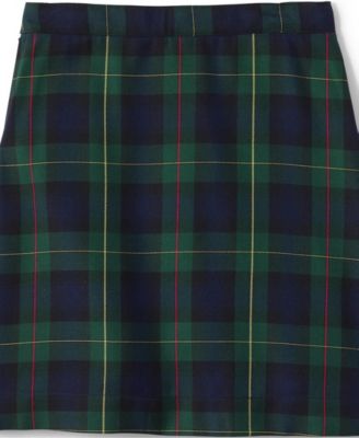 Big Girls School Uniform Slim Plaid A-line Skirt Below the Knee