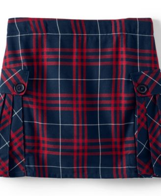 School Uniform Girls Child Side Pleat Plaid Skort Above the Knee