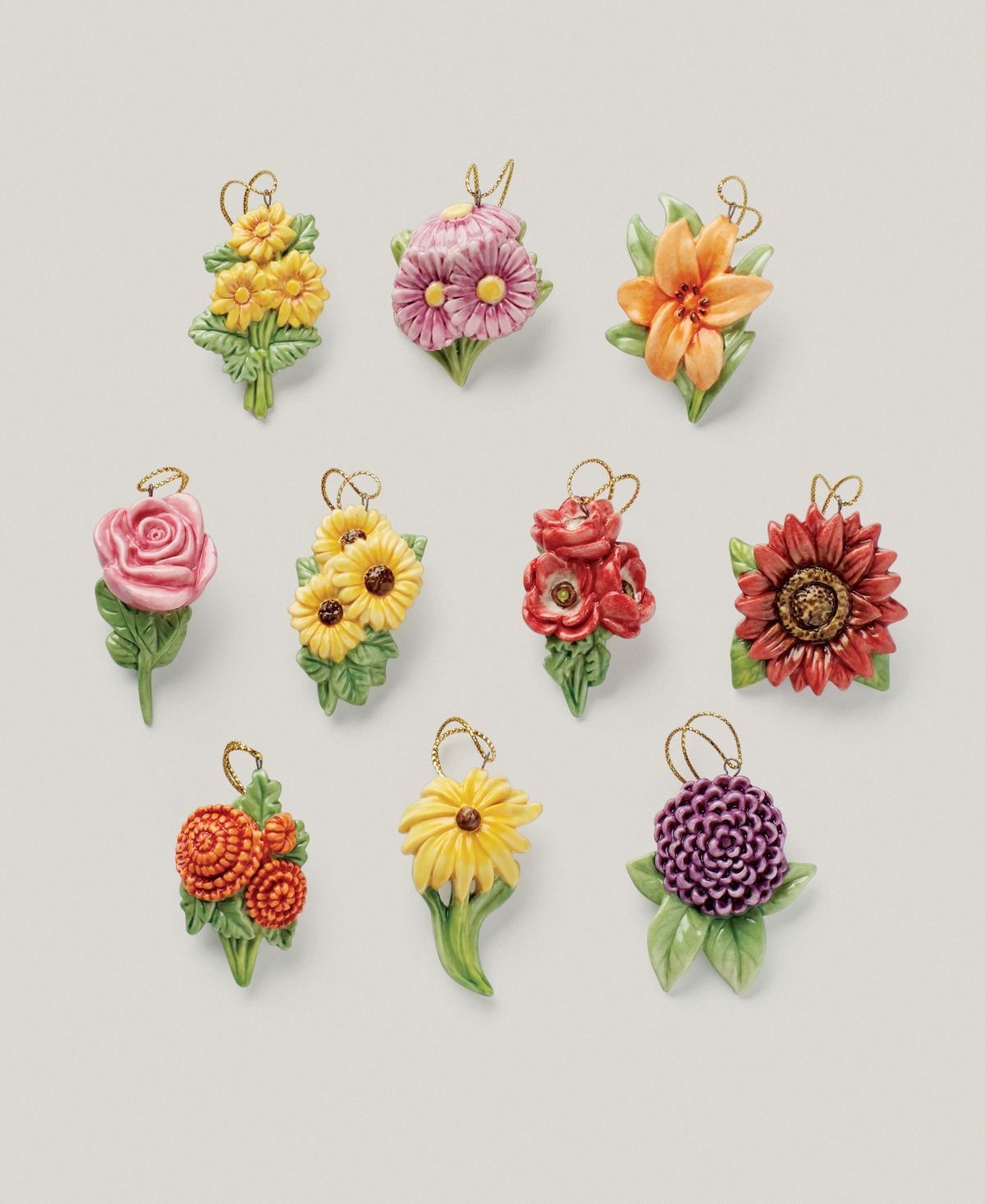 Lenox Fall Flowers 11 Piece Ornament Tree Set - Multi and No Color