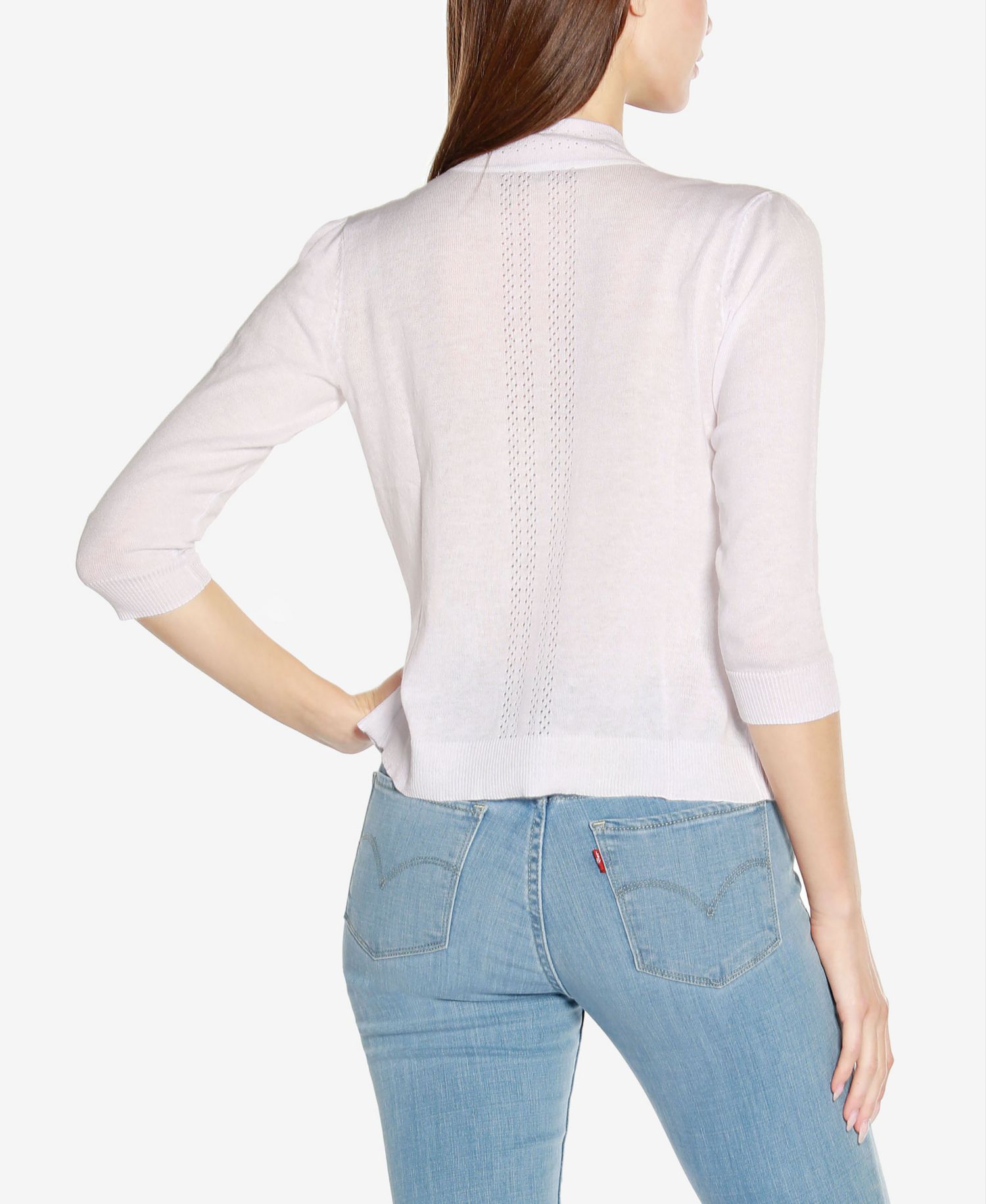 Plus Size 3/4 Sleeve Open Cardigan Sweater