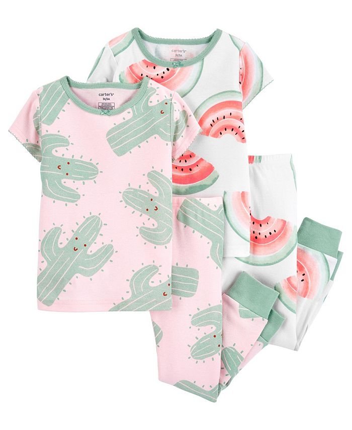 Carter s Toddler Girls Cactus Watermelon Snug Fit Pajama 4 Piece