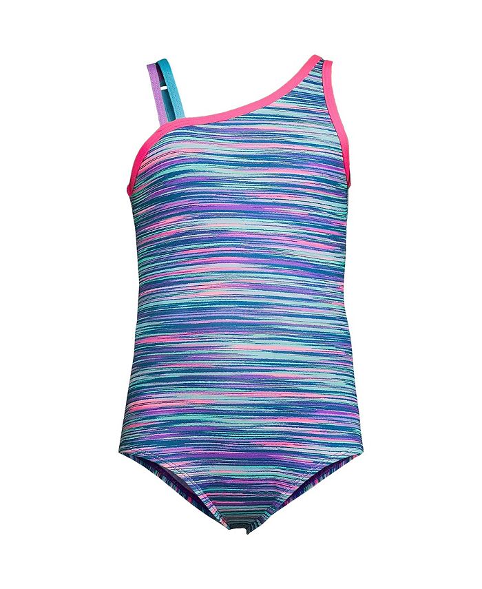 Lands' End Child Girls One Shoulder One Piece Swimsuit & Reviews - Kids ...