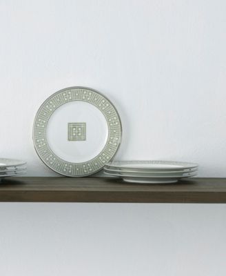 Infinity Green Platinum 4 Piece Bread Butter/Appetizer Plate Set, Service for 4