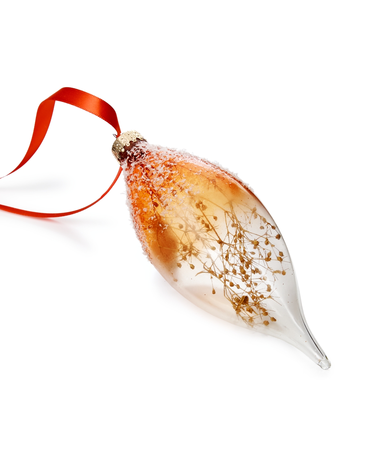 Holiday Lane Spiced Cider Copper Ombre Floral Drop Ornament, Created For Macy's In No Color