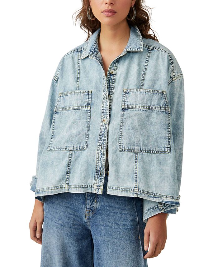 Free people blue jean jacket store