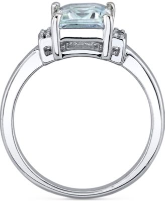 Macy's Aquamarine (2 Ct. T.w. ) & Diamond (1/10 Ct. T.w.) Ring In ...