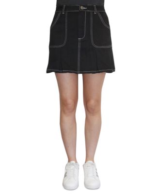 Almost Famous - Juniors' Pleated Utility Denim Skirt