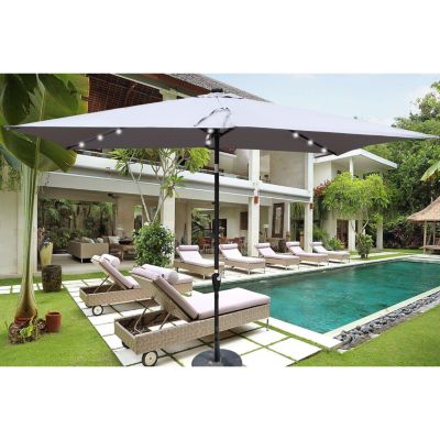 Streamdale 10ft Patio Solar LED Umbrella w/ Crank