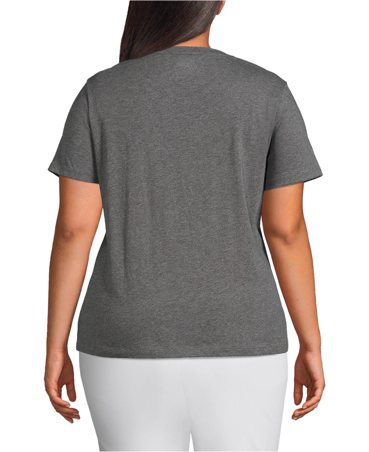 Lands' End Plus Size Relaxed Supima Cotton Crew Neck T-Shirt