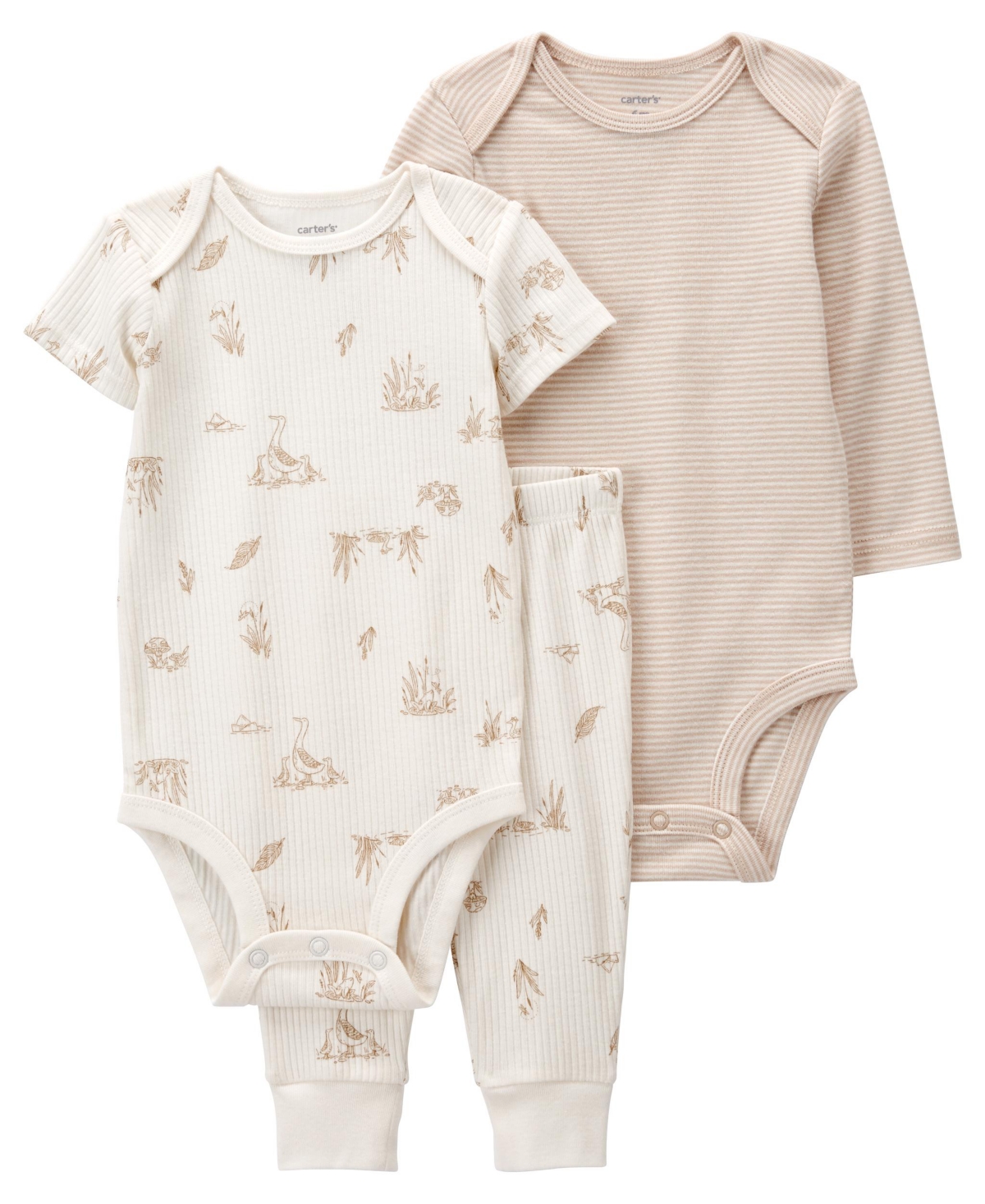 Carter's Baby Boys Or Baby Girls Bodysuits And Joggers, 3 Piece Set In White