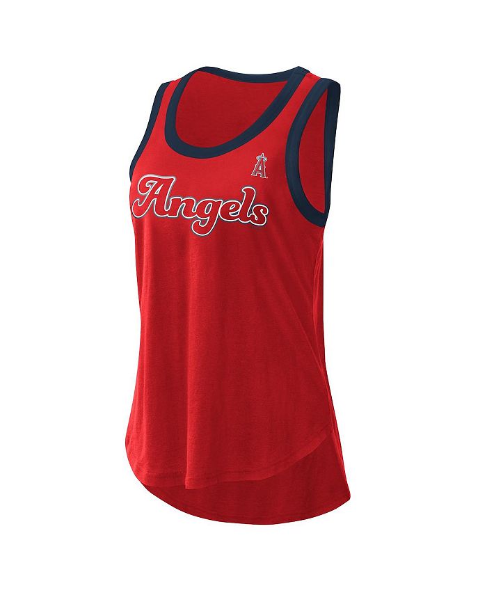 G Iii 4her By Carl Banks Womens Red Los Angeles Angels Clubhouse Tank Top Macys 