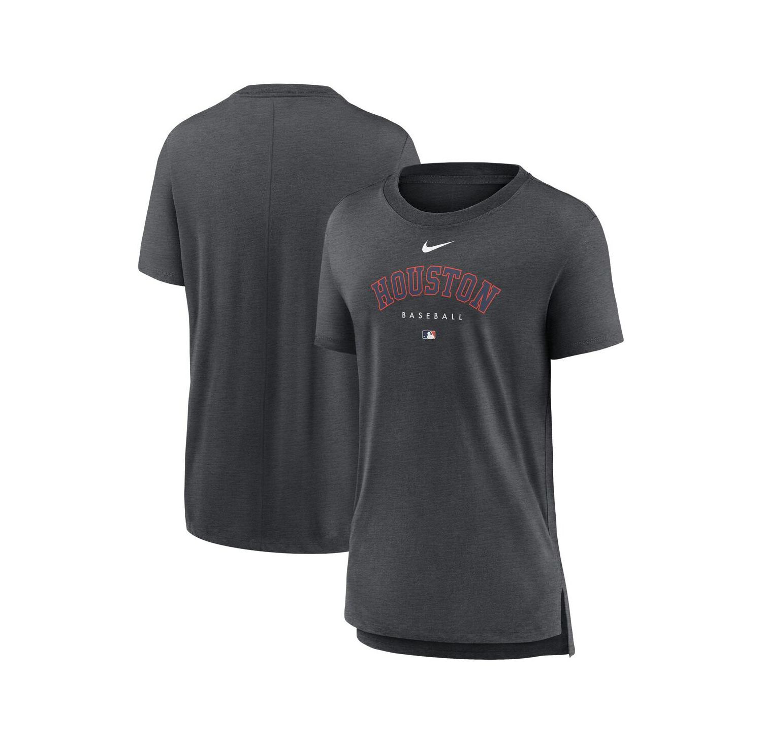 Women's Heather Charcoal Houston Astros Authentic Collection Early Work Tri-Blend T-shirt