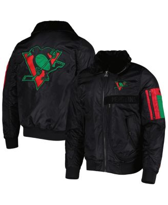 Men's x Ty Mopkins Black Pittsburgh Penguins Black History Month Varsity Full-Zip Jacket