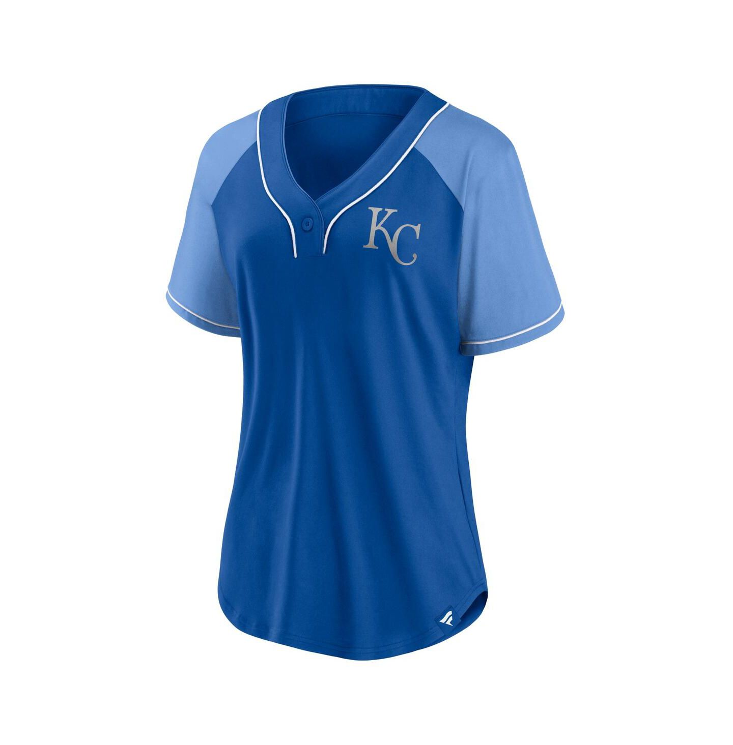 Женская футболка Fanatics Royal Kansas City Royals Ultimate Style Raglan V-Neck — фото 3