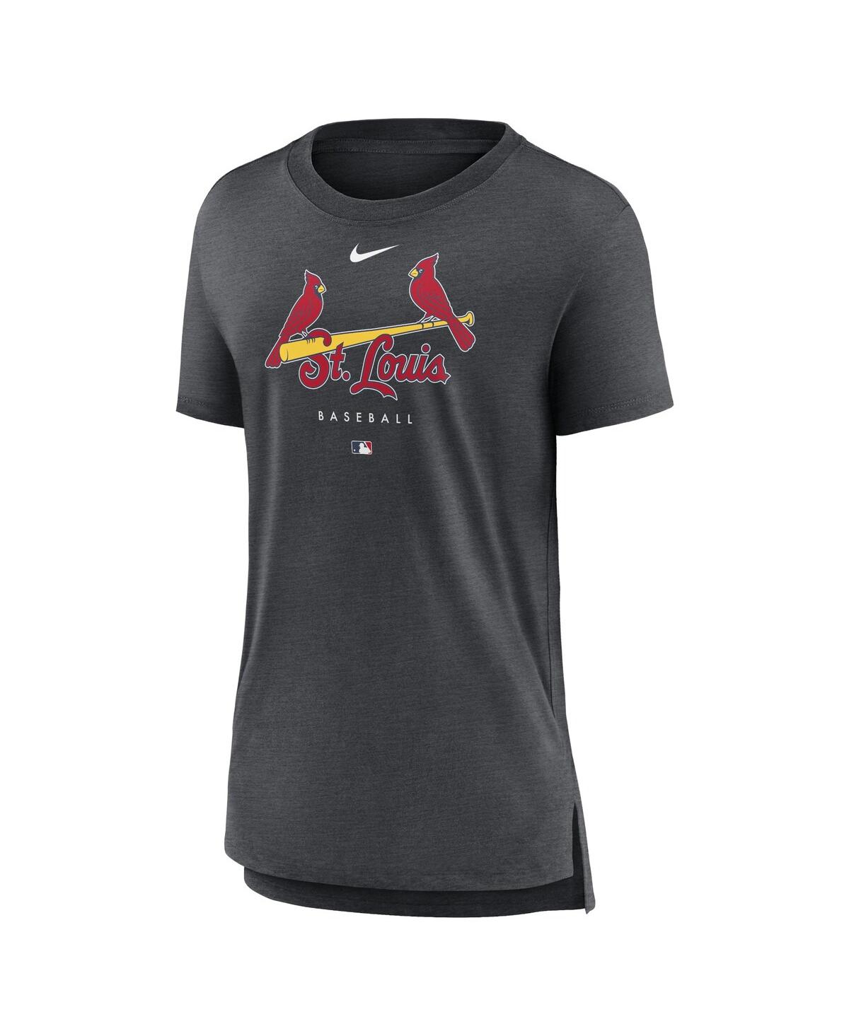 Nike Women's  Heather Charcoal St. Louis Cardinals Authentic Collection Early Work Tri-blend T-shirt In Heather Charcoal